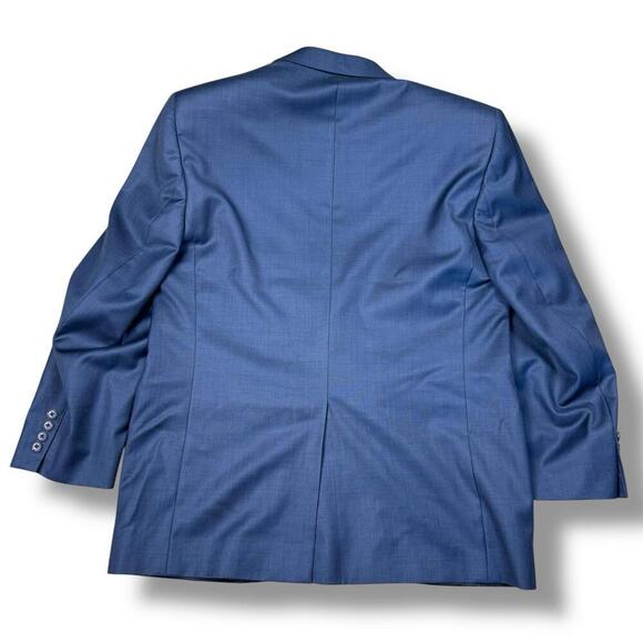 VTG Jack Victor Blue Wool Two Piece Suit 43R Jacket 37R Pants Made inCanada Work - Picture 3 of 15